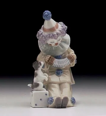 Pierrot With Concertina 1985-07 by Lladro — Porcelain Figurine