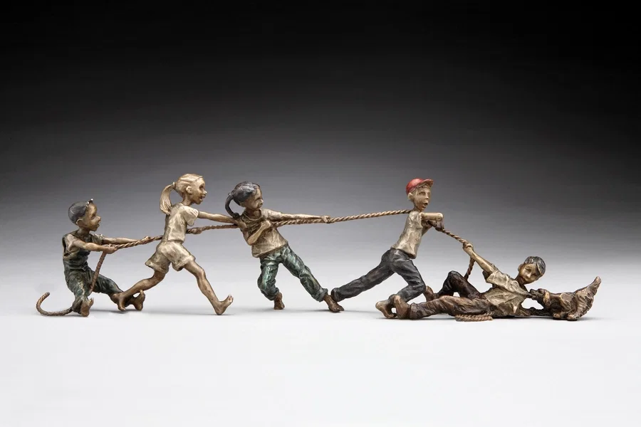 Tug-O-War by Mark Hopkins — Bronze Sculpture