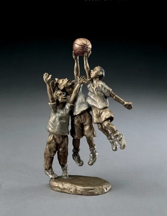 Shootin' Hoops by Mark Hopkins — Bronze Sculpture