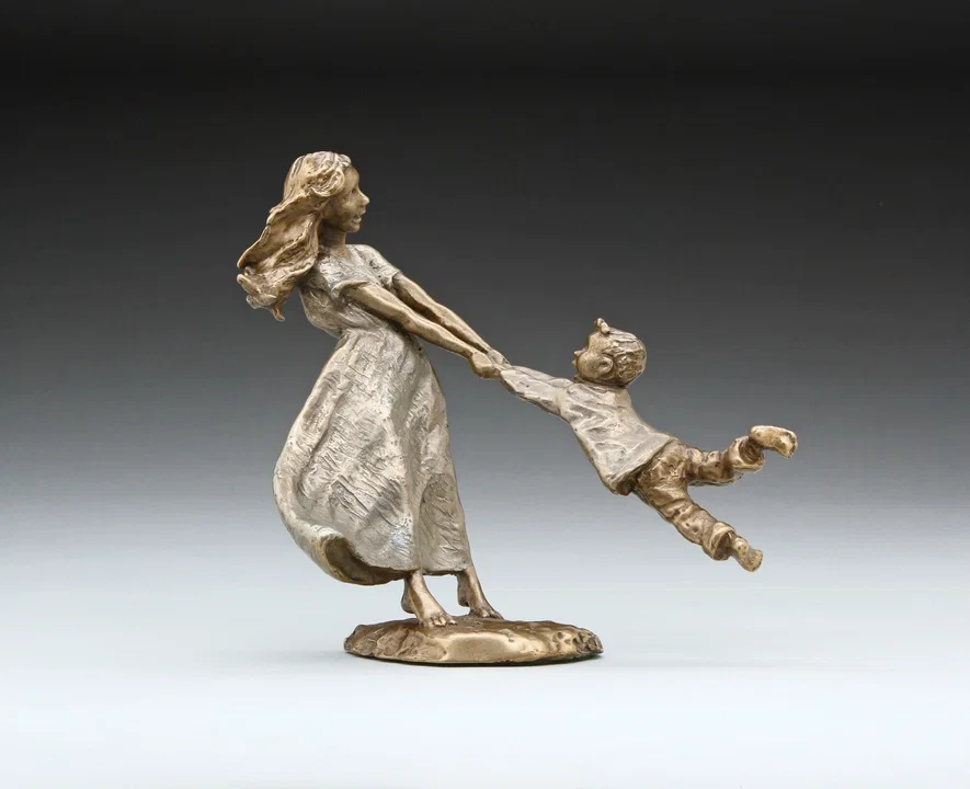 Swing Me (boy) by Mark Hopkins — Bronze Sculpture