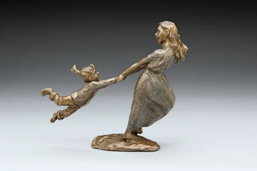Swing Me (girl) by Mark Hopkins — Bronze Sculpture