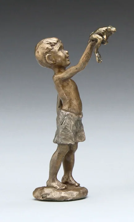 Found a Frog by Mark Hopkins — Bronze Sculpture