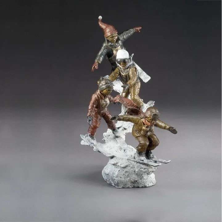 Ski School by Mark Hopkins — Bronze Sculpture