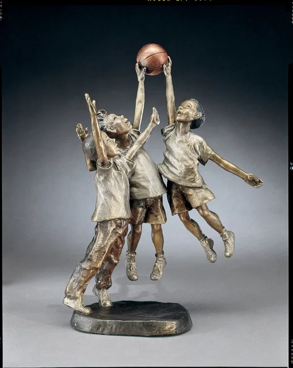 Shootin' Hoops by Mark Hopkins — Bronze Sculpture
