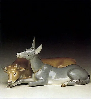 Bull And Donkey 1991-96 by Lladro — Porcelain Figurine