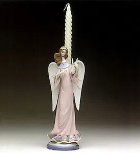 Lladro - Angel With Lyre Candelholder 1992-97