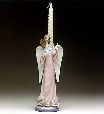 Angel With Lyre Candelholder 1992-97 by Lladro — Porcelain Figurine