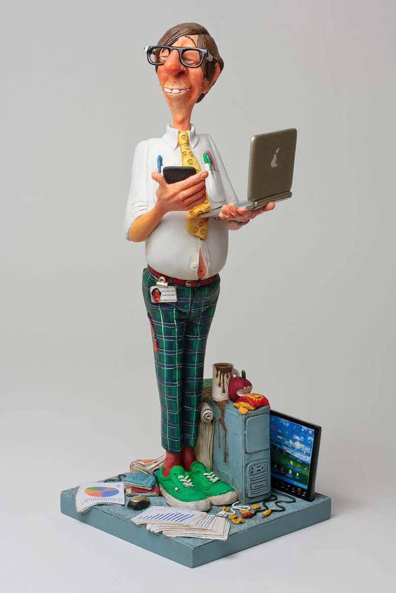 The Computer Expert by Guillermo Forchino — Comical Art Sculpture