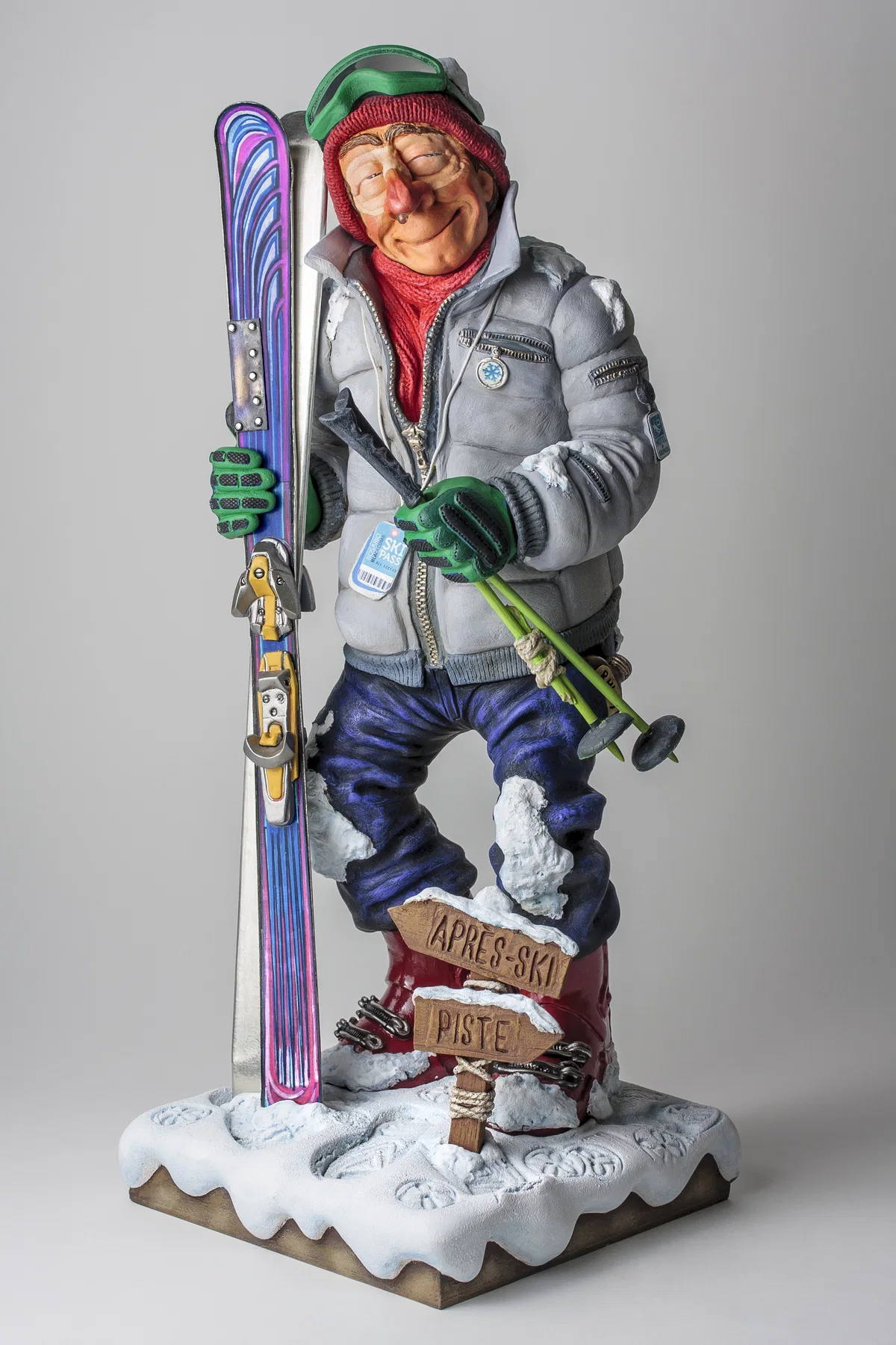 The Skier by Guillermo Forchino — Comical Art Sculpture
