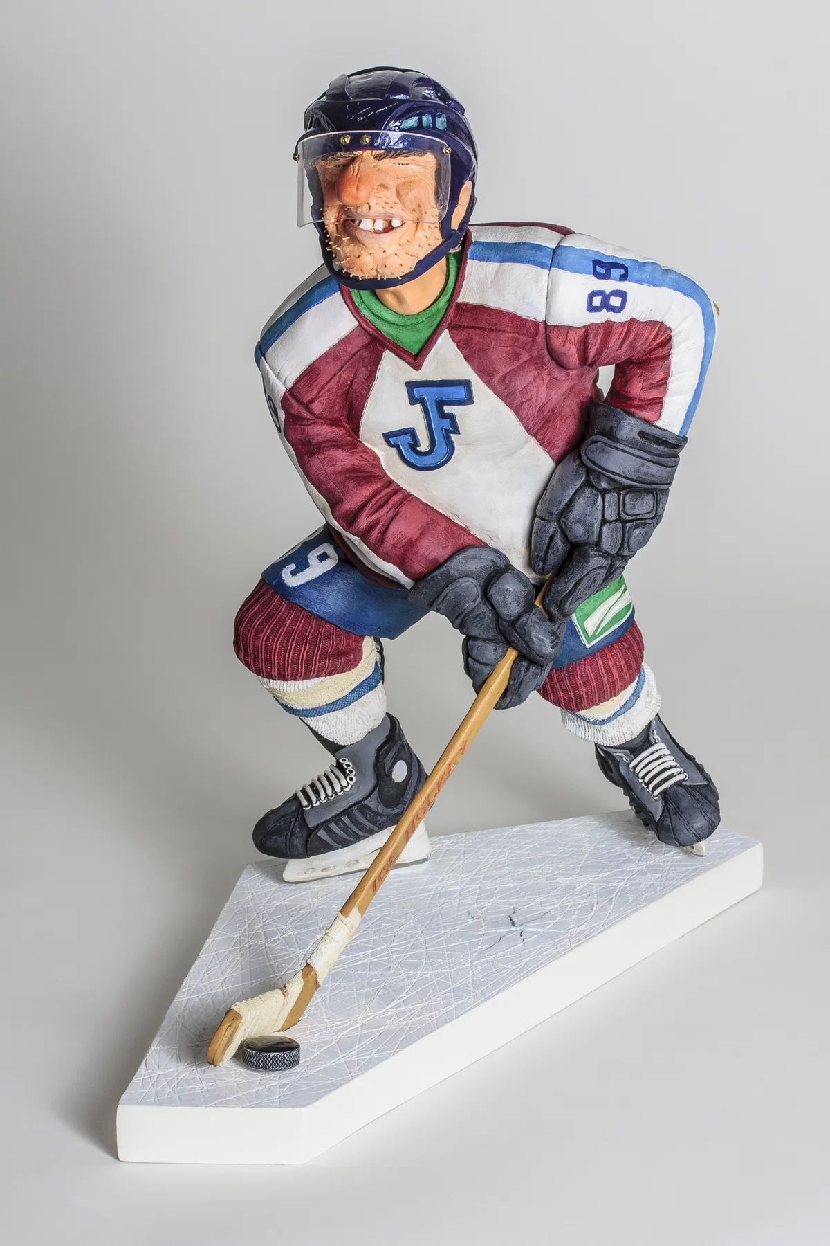THE ICE HOCKEY PLAYER by Guillermo Forchino — Comical Art Sculpture