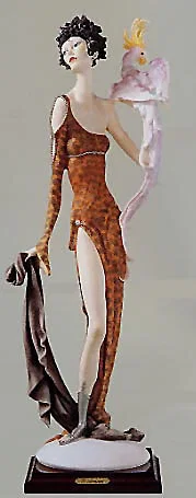 Lady With Parrot by Giuseppe Armani — Sculpture