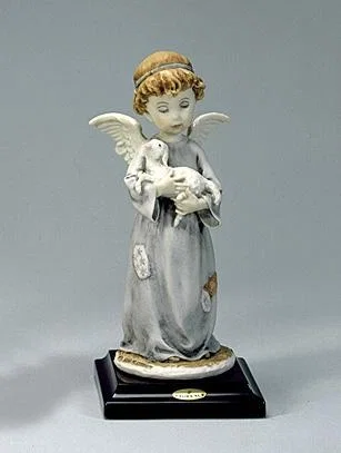 Little Angel With Lamb by Giuseppe Armani — Sculpture