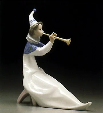 Young Jester With Trumpet 1995-97 by Lladro — Porcelain Figurine