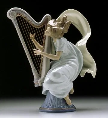 The Harpist  - Open Box by Lladro — Porcelain Figurine