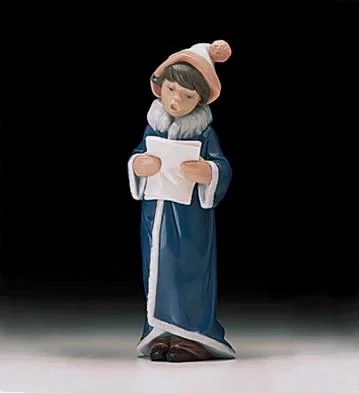 A Christmas Caroler 1998-00 by Lladro — Porcelain Figurine