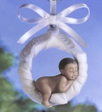 Baby's First Christmas 99 (black Legacy) Ornament by Lladro — Porcelain Figurine