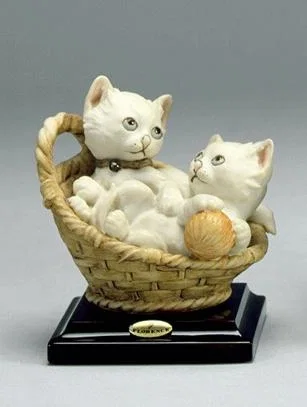 Kittens In The Basket by Giuseppe Armani — Sculpture