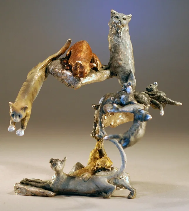 Nine Lives by Mark Hopkins — Bronze Sculpture