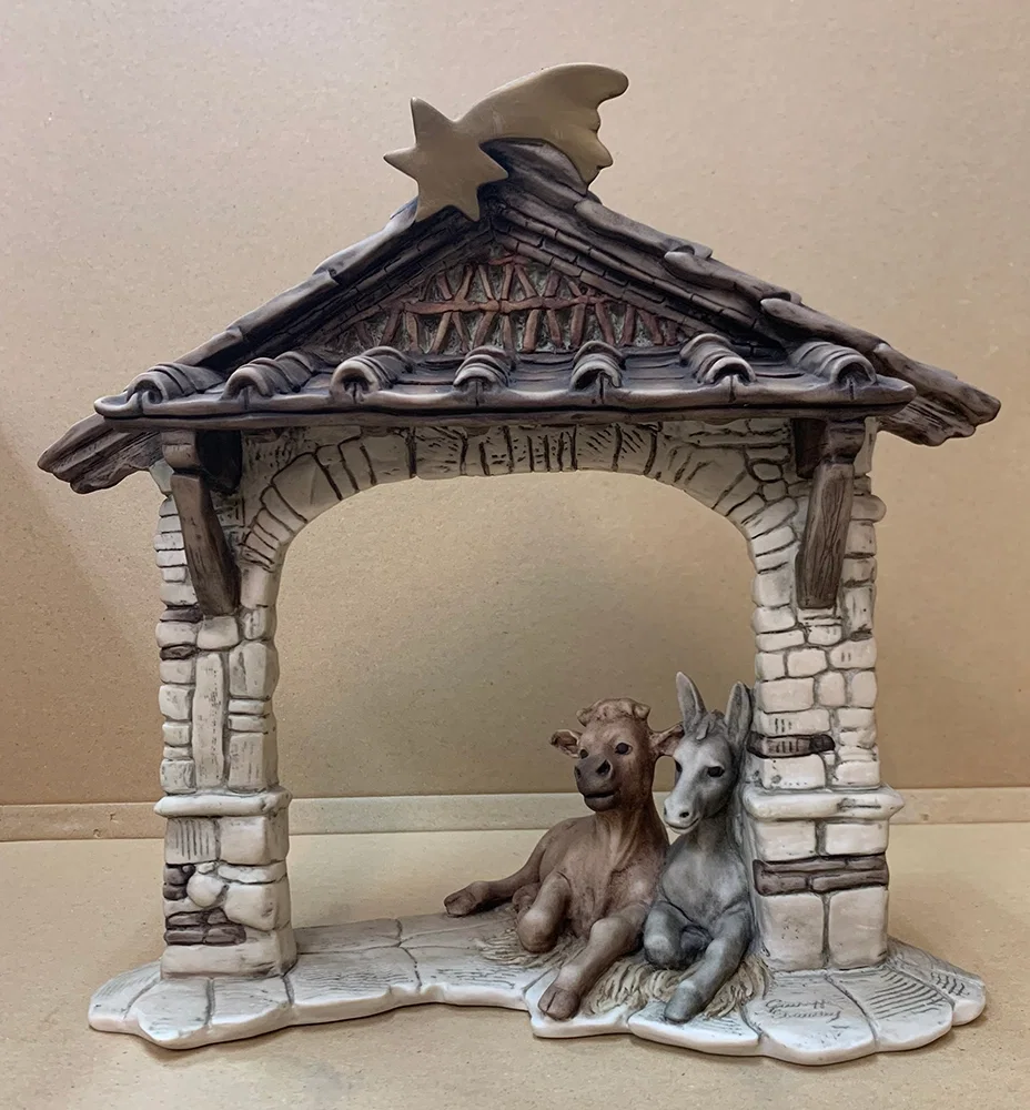 Donkey and Sheep Manger by Giuseppe Armani — Sculpture