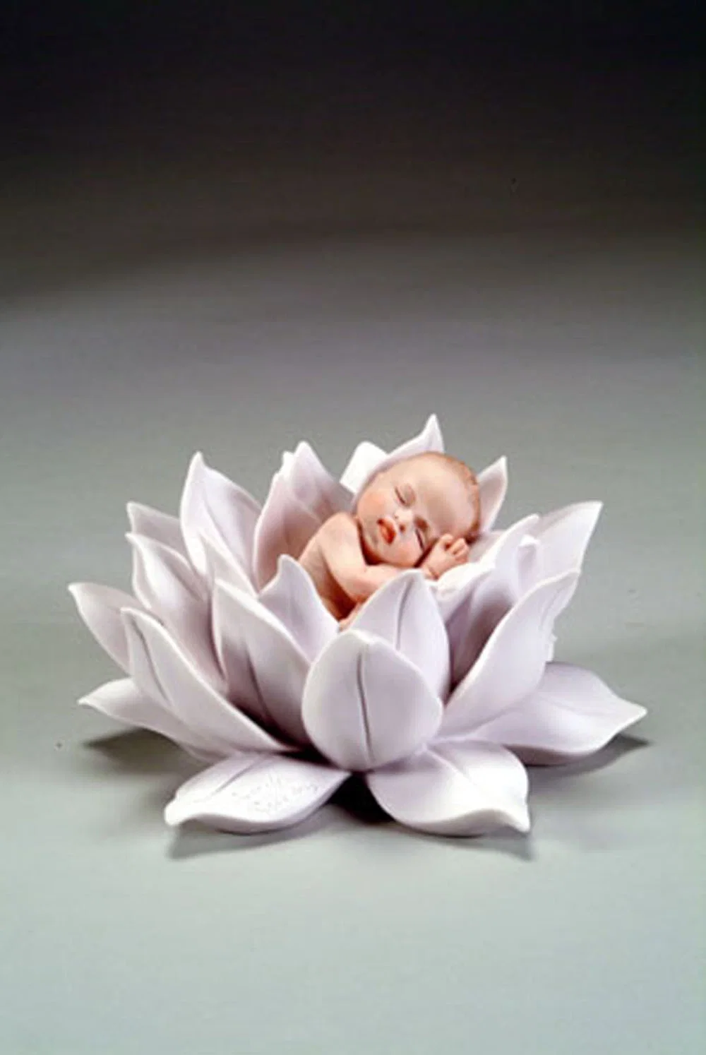 Water Lily Baby by Giuseppe Armani — Sculpture