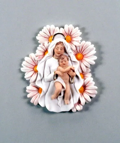 Madonna Of The Daisies - Plaque by Giuseppe Armani