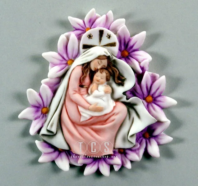 Madonna Of The Violets - Plaque by Giuseppe Armani