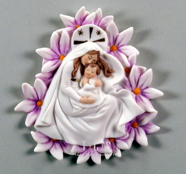 Madonna Of The Violets - Plaque by Giuseppe Armani