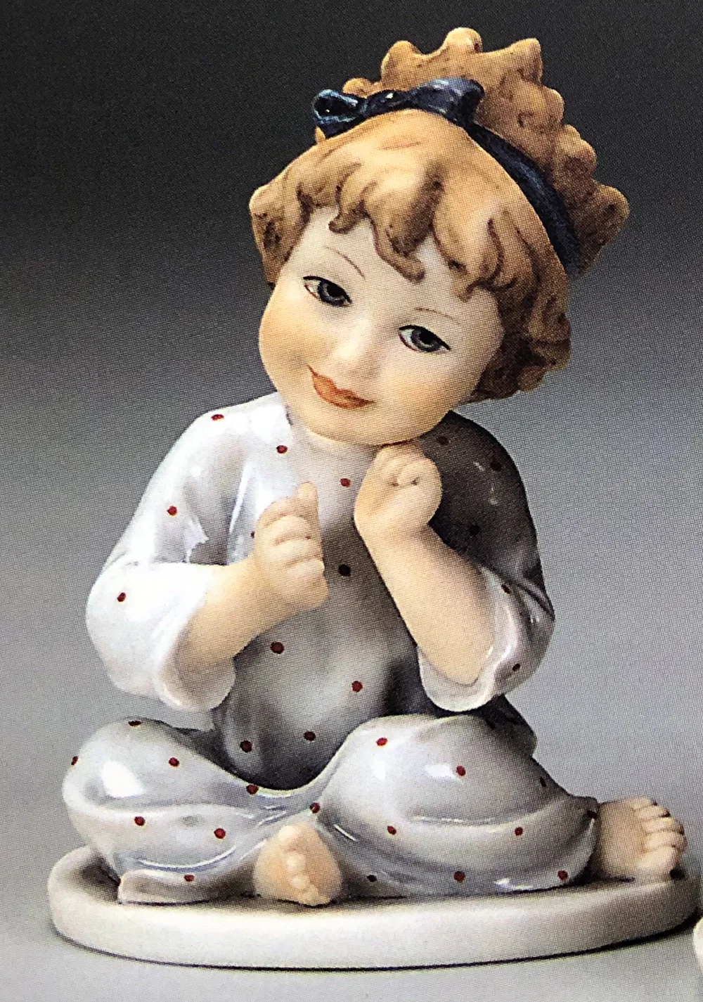 SITTING GIRL WITH HANDS ON CHEST by Giuseppe Armani — Sculpture