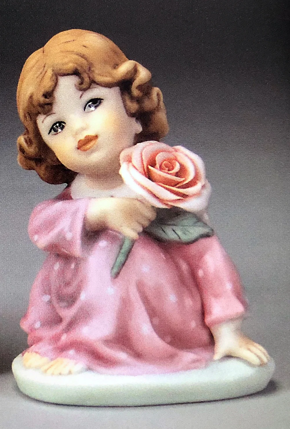 SITTING GIRL WITH ROSE by Giuseppe Armani — Sculpture