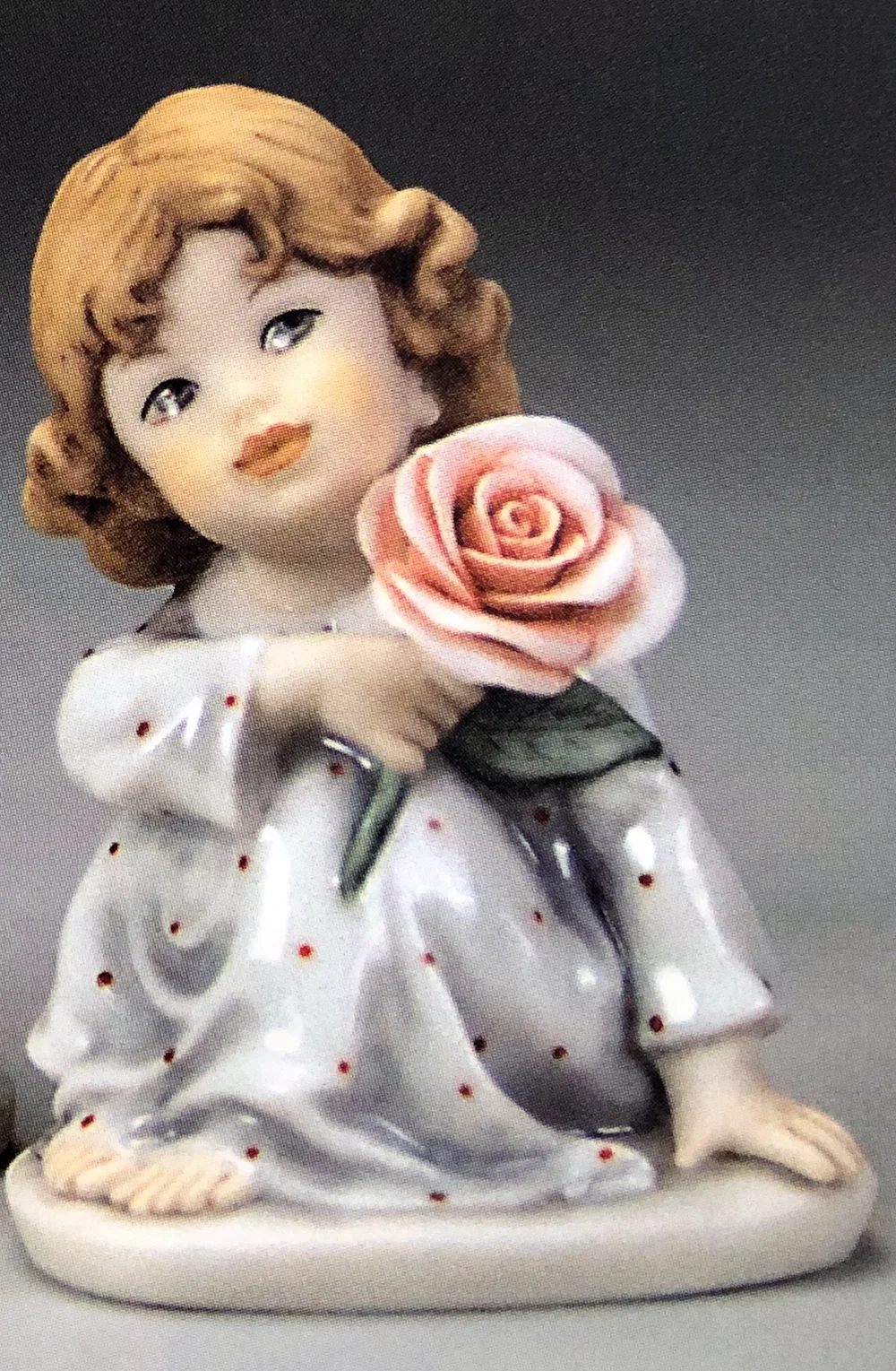 SITTING GIRL WITH ROSE by Giuseppe Armani — Sculpture