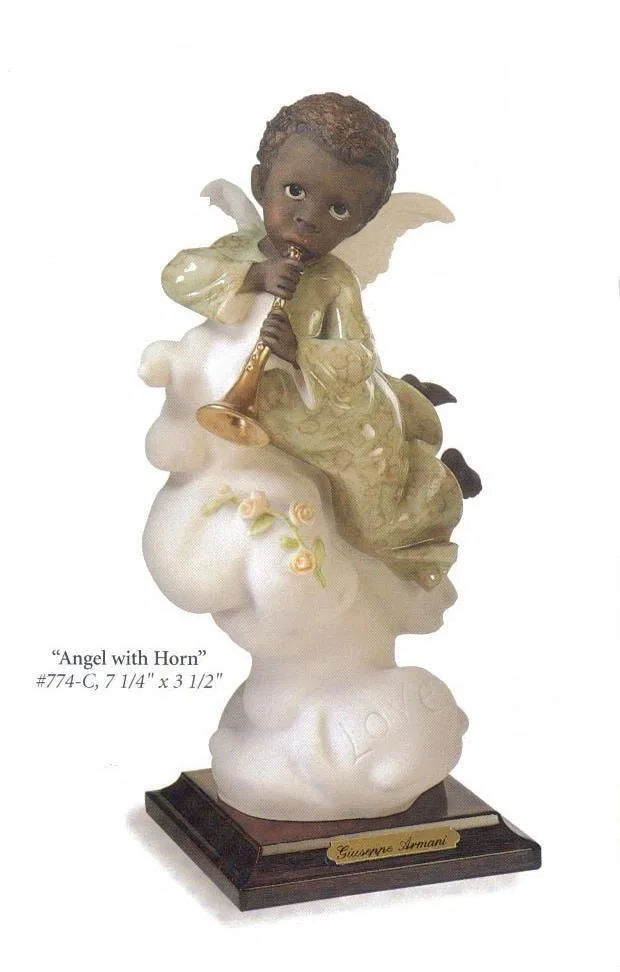 Angel With Horn Love Hand Signed by Giuseppe Armani — Sculpture