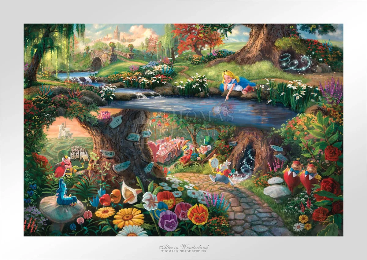 Alice in Wonderland by Thomas Kinkade Disney — Giclee On Paper Artist Proof