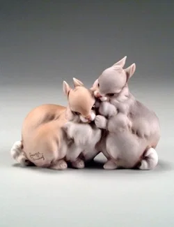 Two Rabbits by Giuseppe Armani — Sculpture