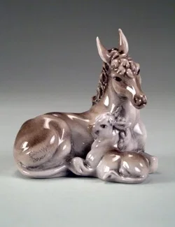 DONKEY AND BABY DONKEY by Giuseppe Armani — Sculpture