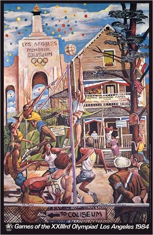 Neighborhood Games Limited Edition Pencil Signed by Ernie Barnes — Lithograph