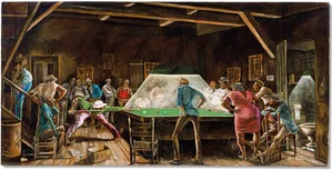 Ernie Barnes-Main Street Pool Hall Artist Proof