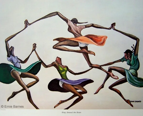 Ring Around The Rosie-Unsigned by Ernie Barnes — Lithograph