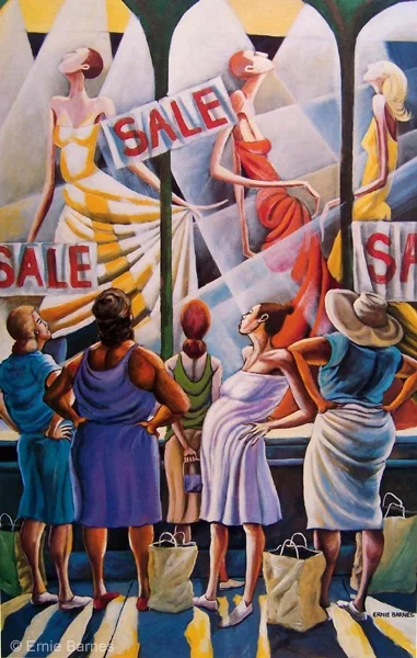 Window Wishing-Signed by Ernie Barnes — Lithograph