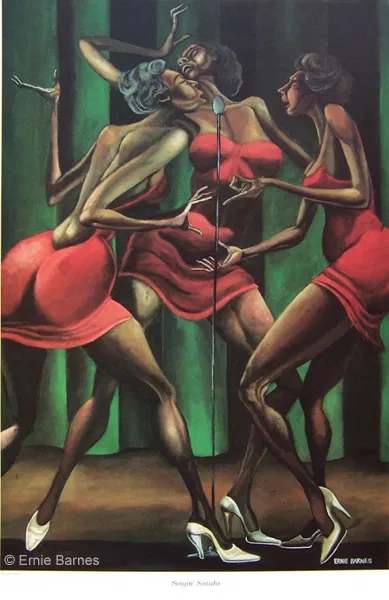 Ernie Barnes - Singin Sistahs-Unsigned