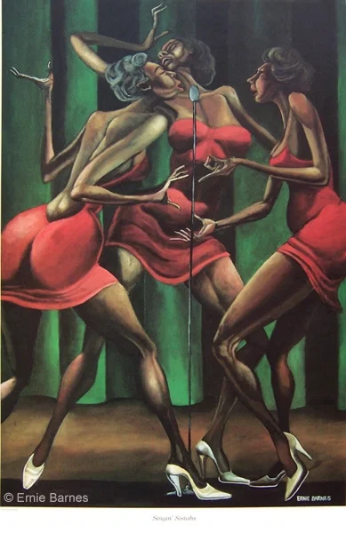Singin Sistahs-Unsigned by Ernie Barnes