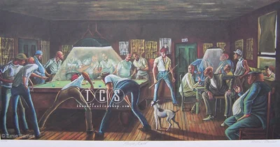 Eight Ball Artist Signed by Ernie Barnes