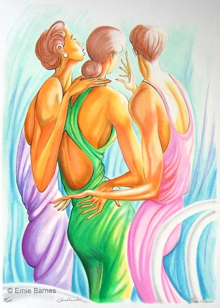 Girlfriends Serigraph by Ernie Barnes — Giclee On Paper