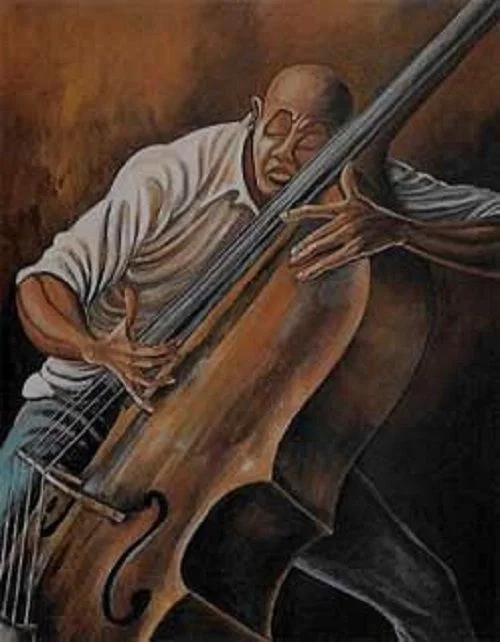 The Bassist by Ernie Barnes