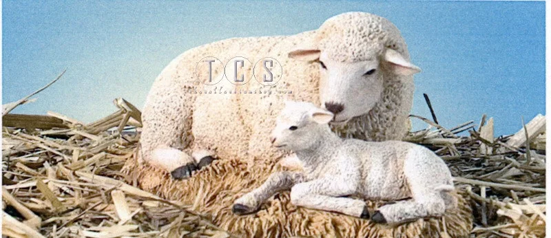 The Nativity Sheep With Lamb by Ebony Visions