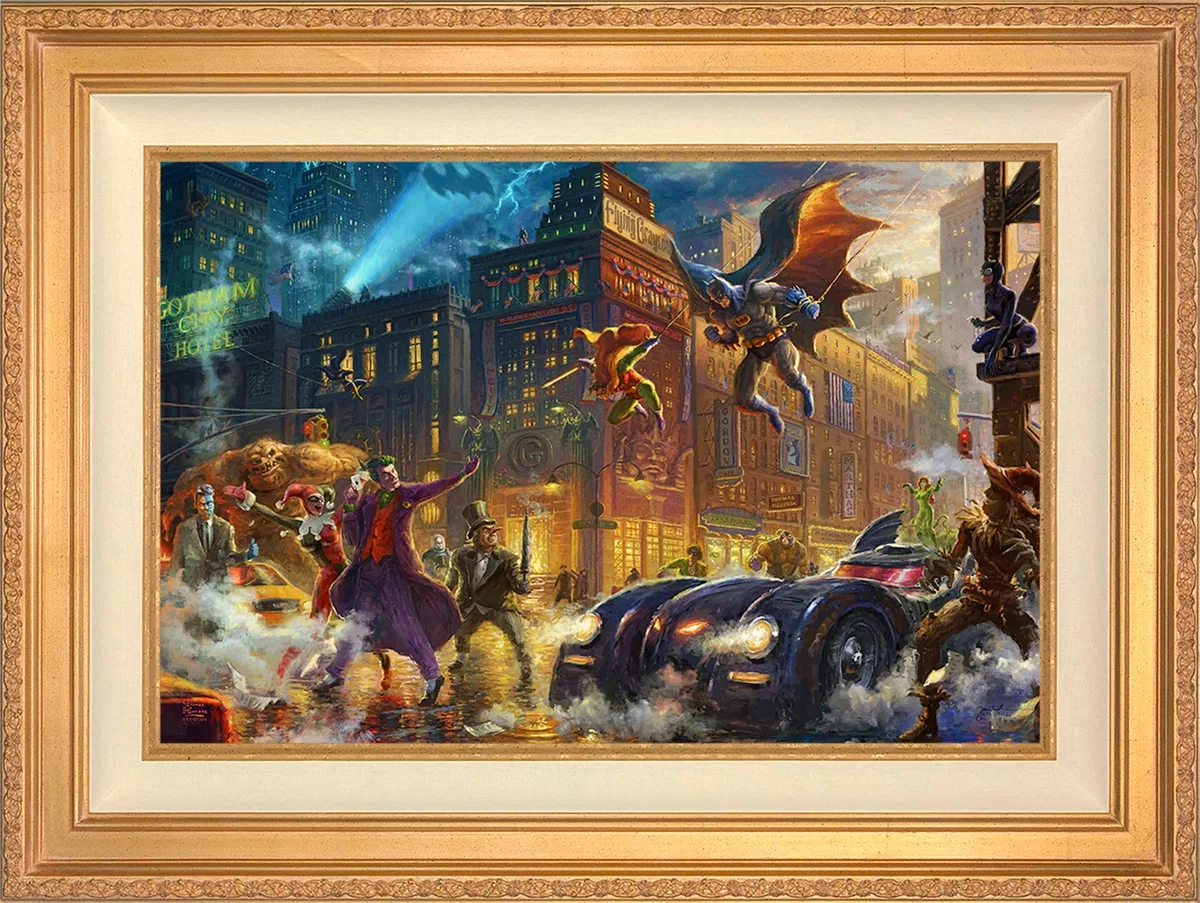 The Dark Knight™ Saves Gotham City™ Wall Art by Thomas Kinkade Studios by Thomas Kinkade Studios — Giclee On Canvas