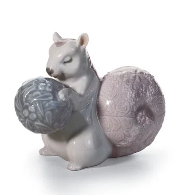 Festive Squirrel II by Lladro — Porcelain Figurine