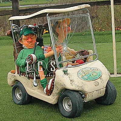 The Next Hole Golf Cart by Guillermo Forchino — Comical Art Sculpture