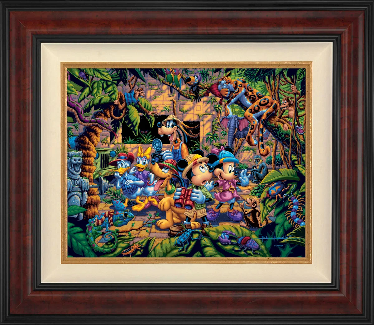Mickey and Friends Exploring the Jungle Wall Art by Eric Dowdle by Eric Dowdle — Giclee On Canvas