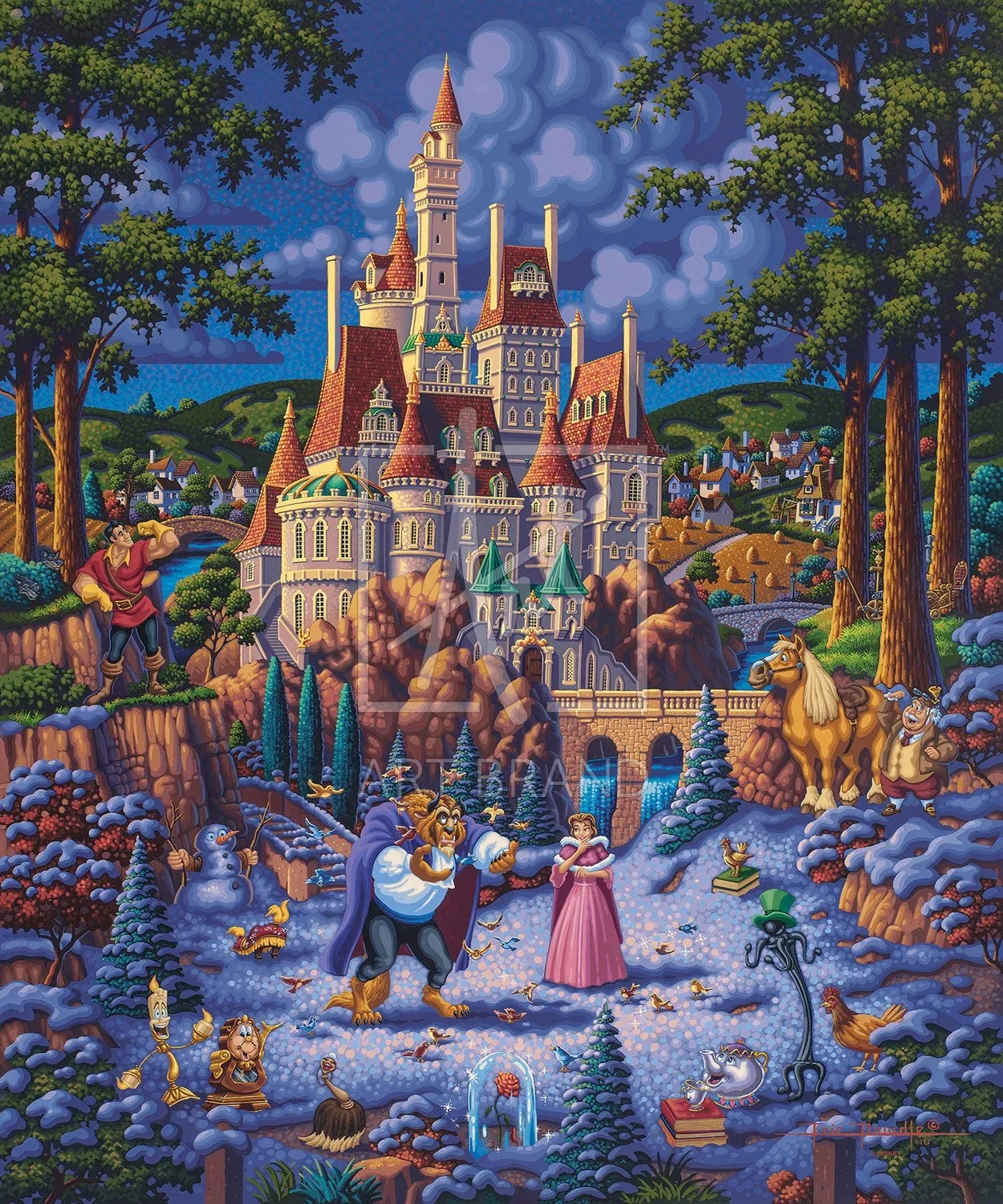 Beauty and the Beast Finding Love by Eric Dowdle — Giclee On Canvas Artist Proof