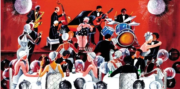 The Party Watercolor Giclee by Annie Lee